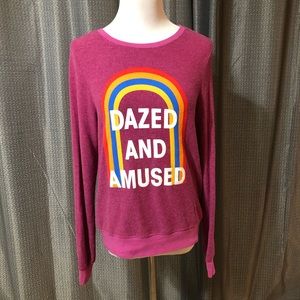 Wildfox Dazed and Amused Pink Sweater XS